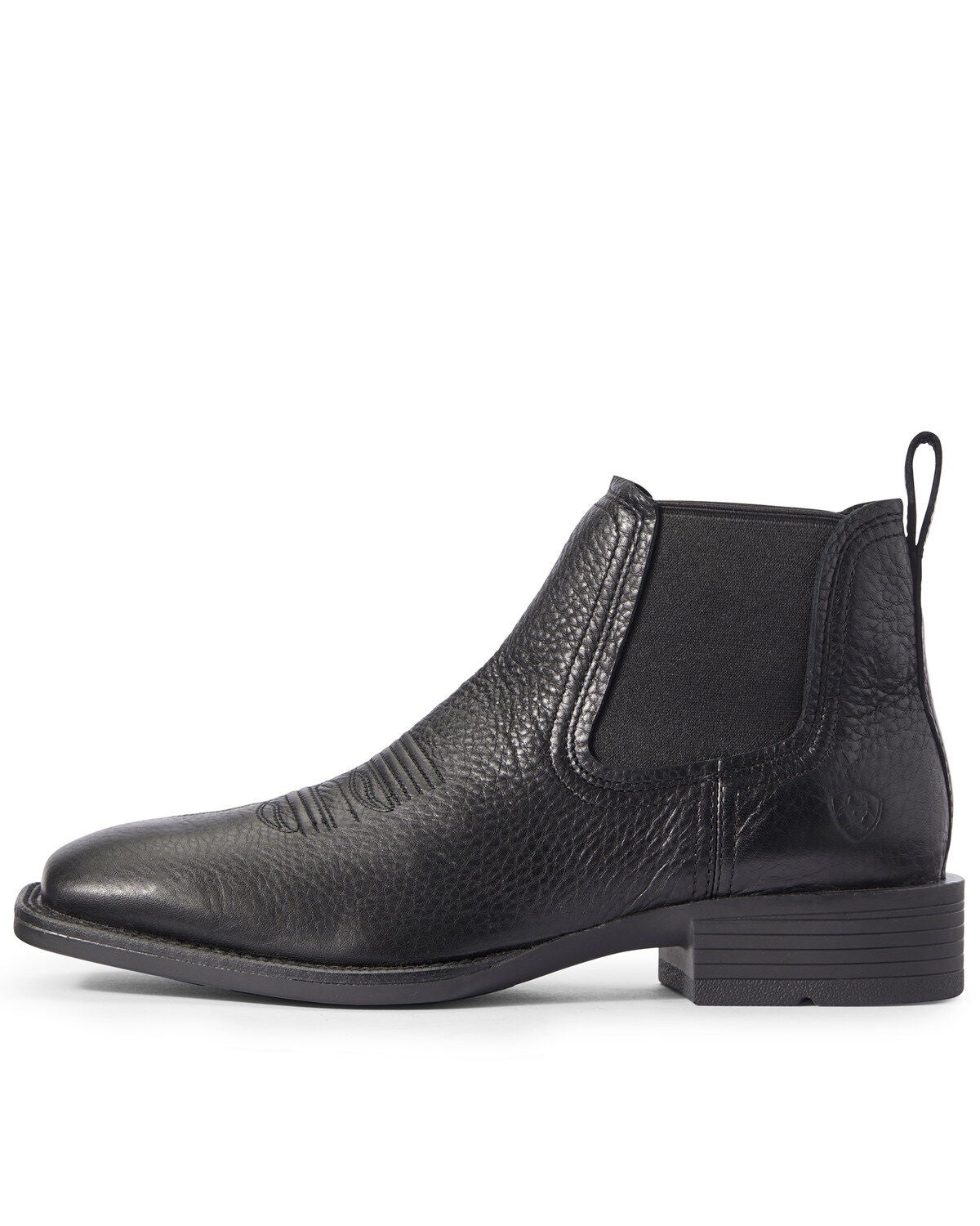 Ariat Men's Booker Ultra Chelsea Boots - Square Toe, Embroidered, Elastic Gore Slip-On, 1.5" Heel, Full-Grain Leather