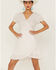 Molly Bracken Women's Floral Print Ruffle Puff Short Sleeve Mini Dress, White, hi-res