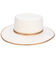San Diego Hat Company Women's Snowfall Jacquard Band Wool Felt Boater Hat, Ivory, hi-res