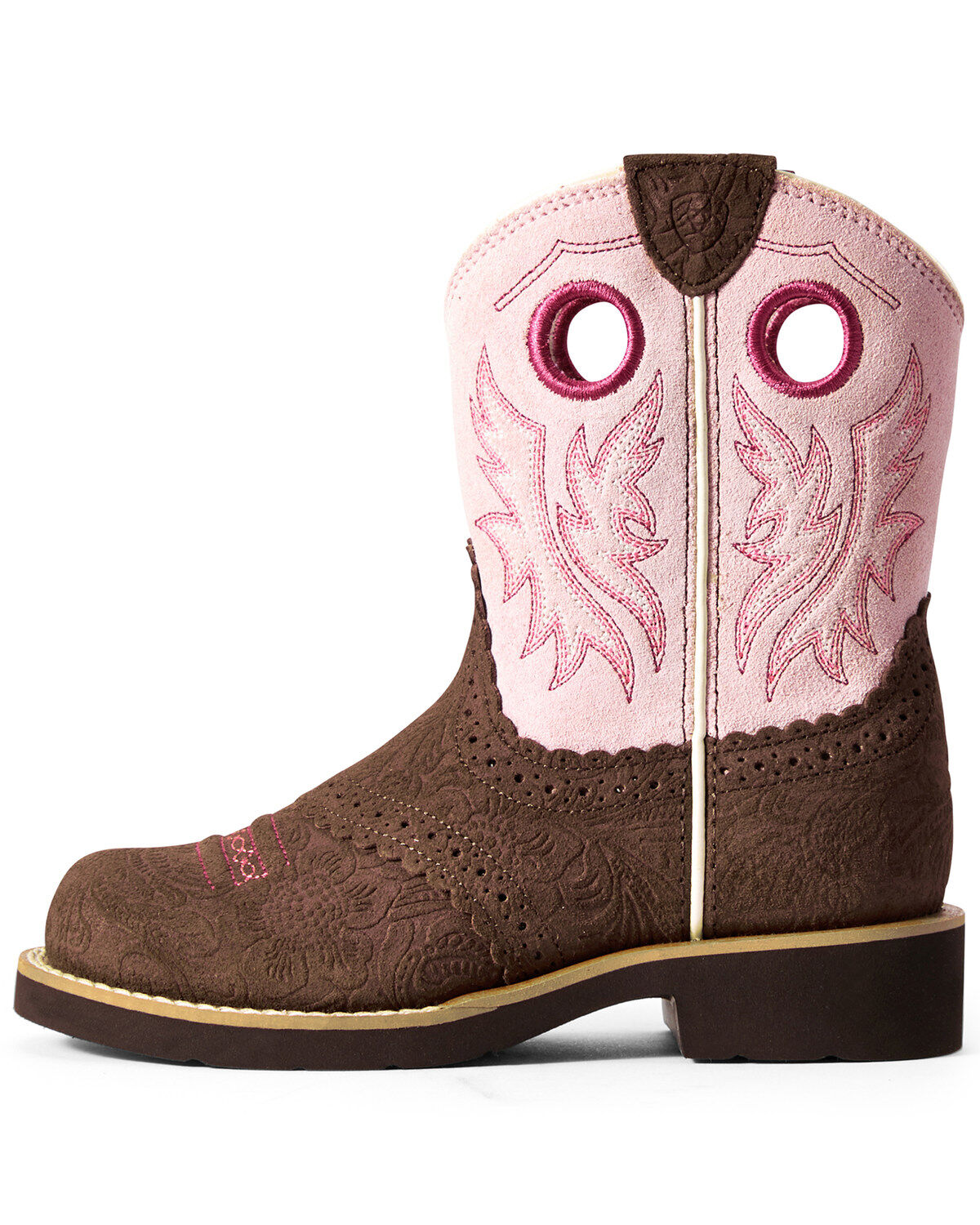 Image #2 - Ariat Girls' Tooled Cowgirl Western Boots - Round Toe, , hi-res