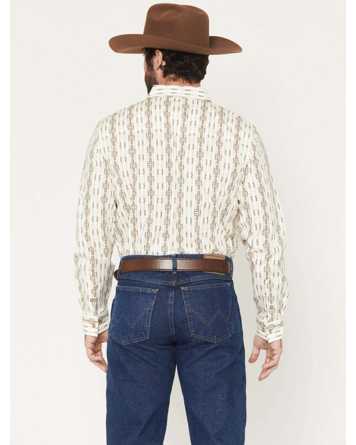 Image #4 - Gibson Trading Co Men's Crosby Southwestern Print Long Sleeve Button-Down Western Shirt, Tan, hi-res