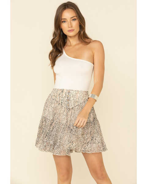By Together Women's Ivory Floral Print Skirt, Ivory, hi-res