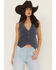Image #1 - Wrangler Retro Women's Medium Wash Chenille Denim Vest, Blue, hi-res