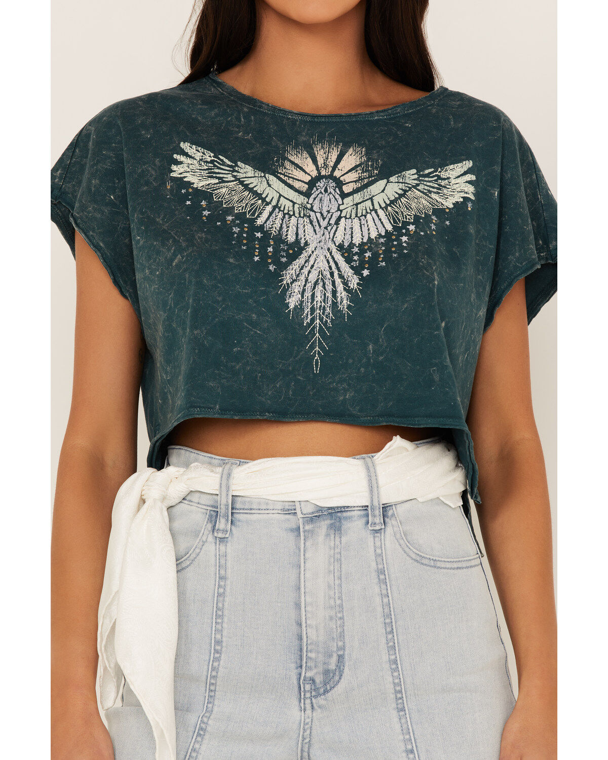 Image #4 - Shyanne Women's Southwestern Eagle Cropped Graphic Tee, , hi-res
