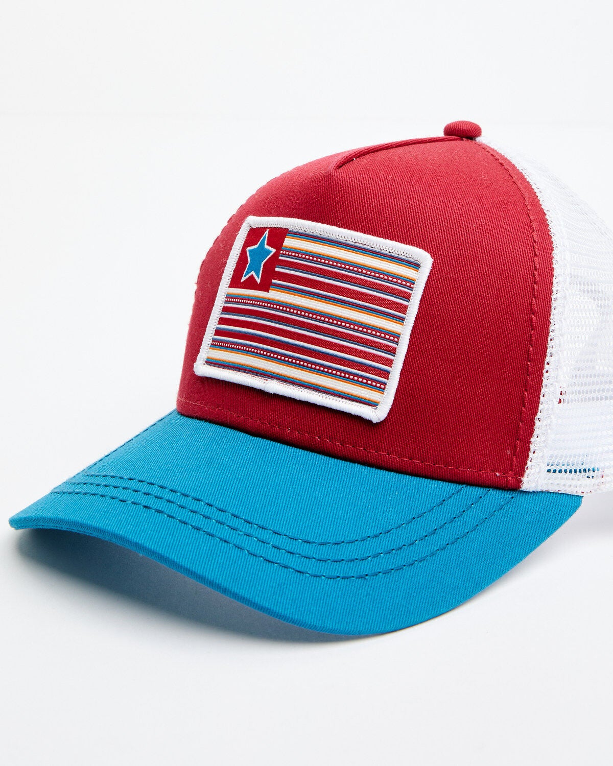 Cruel Girl Girls' Flag Patch Ball Cap, Red/white/blue, hi-res