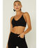 Fornia Women's Seamless Jacquard Bralette, Black, hi-res
