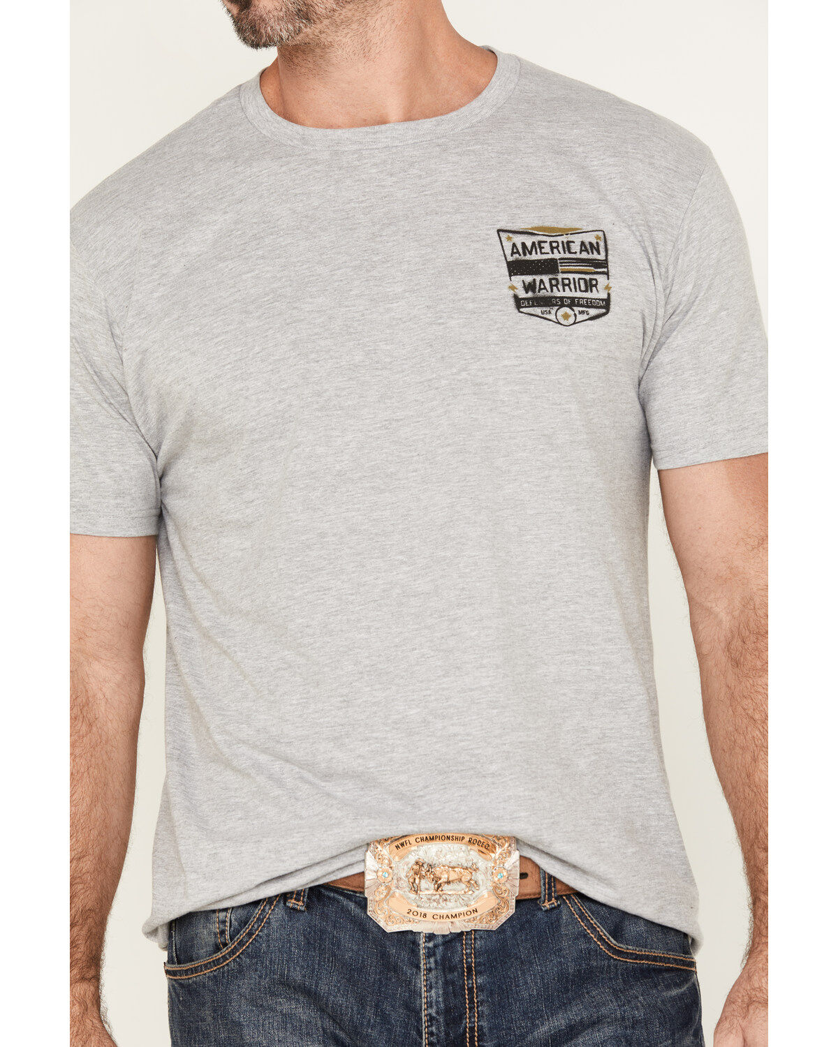 Image #3 - Howitzer Men's American Warrior Graphic Short Sleeve T-Shirt, , hi-res