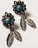 Shyanne Women's Desert Charm Flower & Feather Earrings, Silver, hi-res