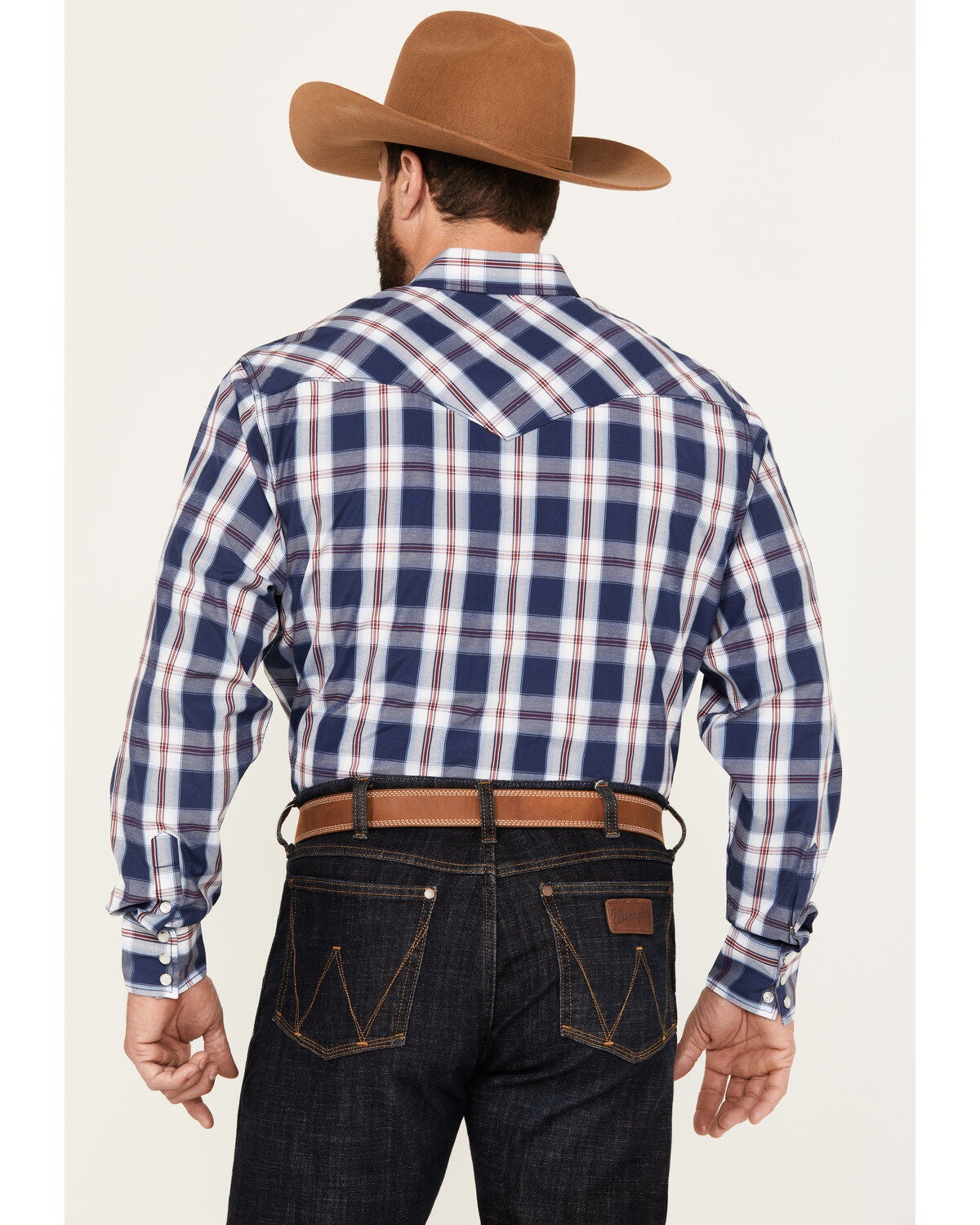 Image #4 - Rodeo Clothing Men's Plaid Print Long Sleeve Pearl Snap Western Shirt, , hi-res