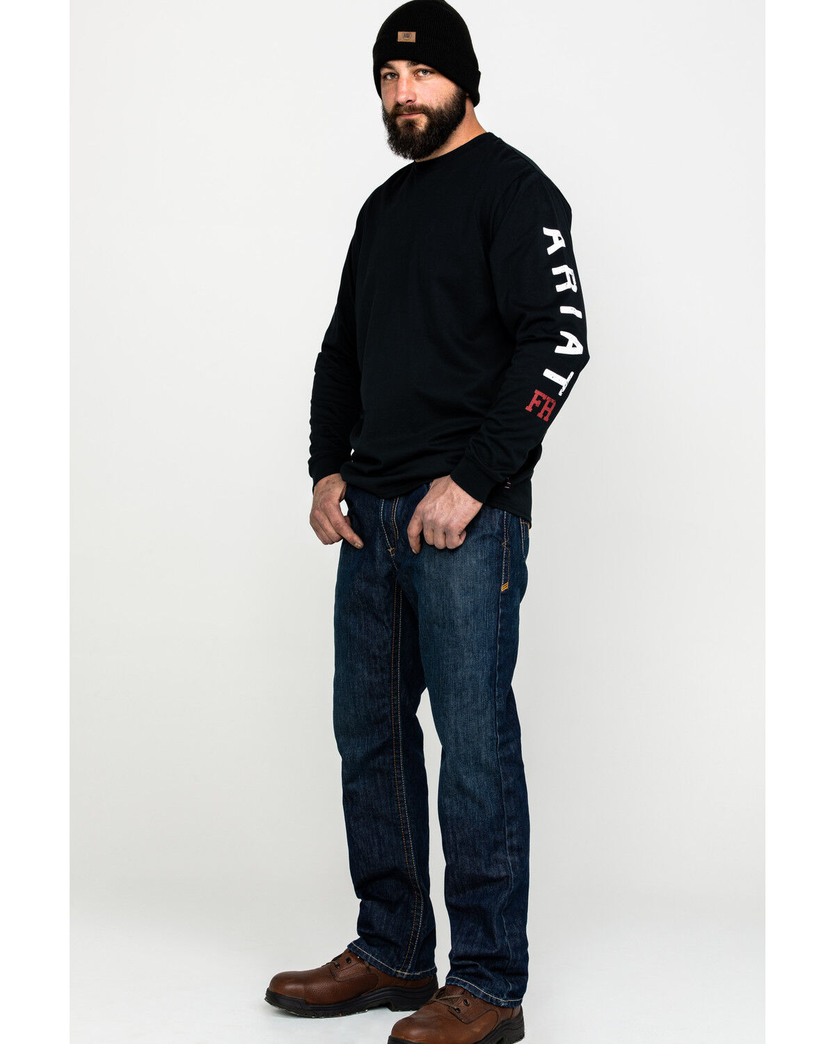 Image #6 - Ariat Men's FR Roughneck Back Skull Graphic Long Sleeve Work T-Shirt - Tall, , hi-res