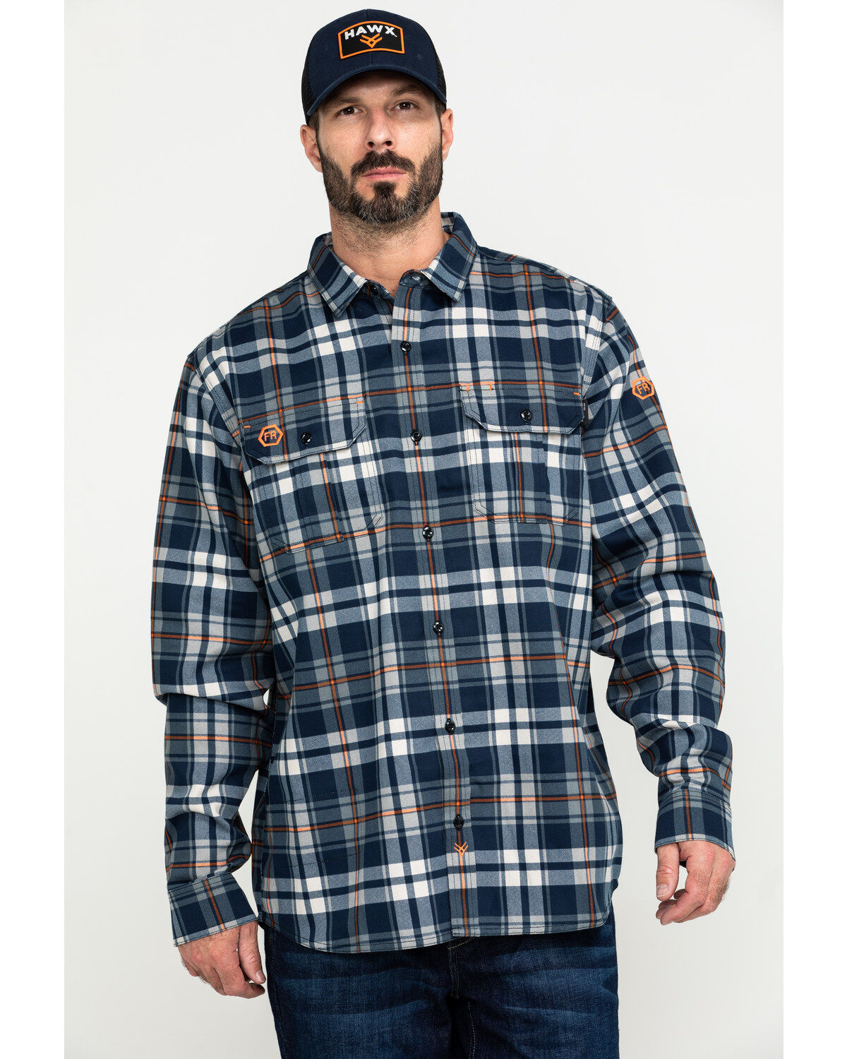 Image #1 -  Hawx Men's FR Plaid Print Long Sleeve Woven Work Shirt , , hi-res