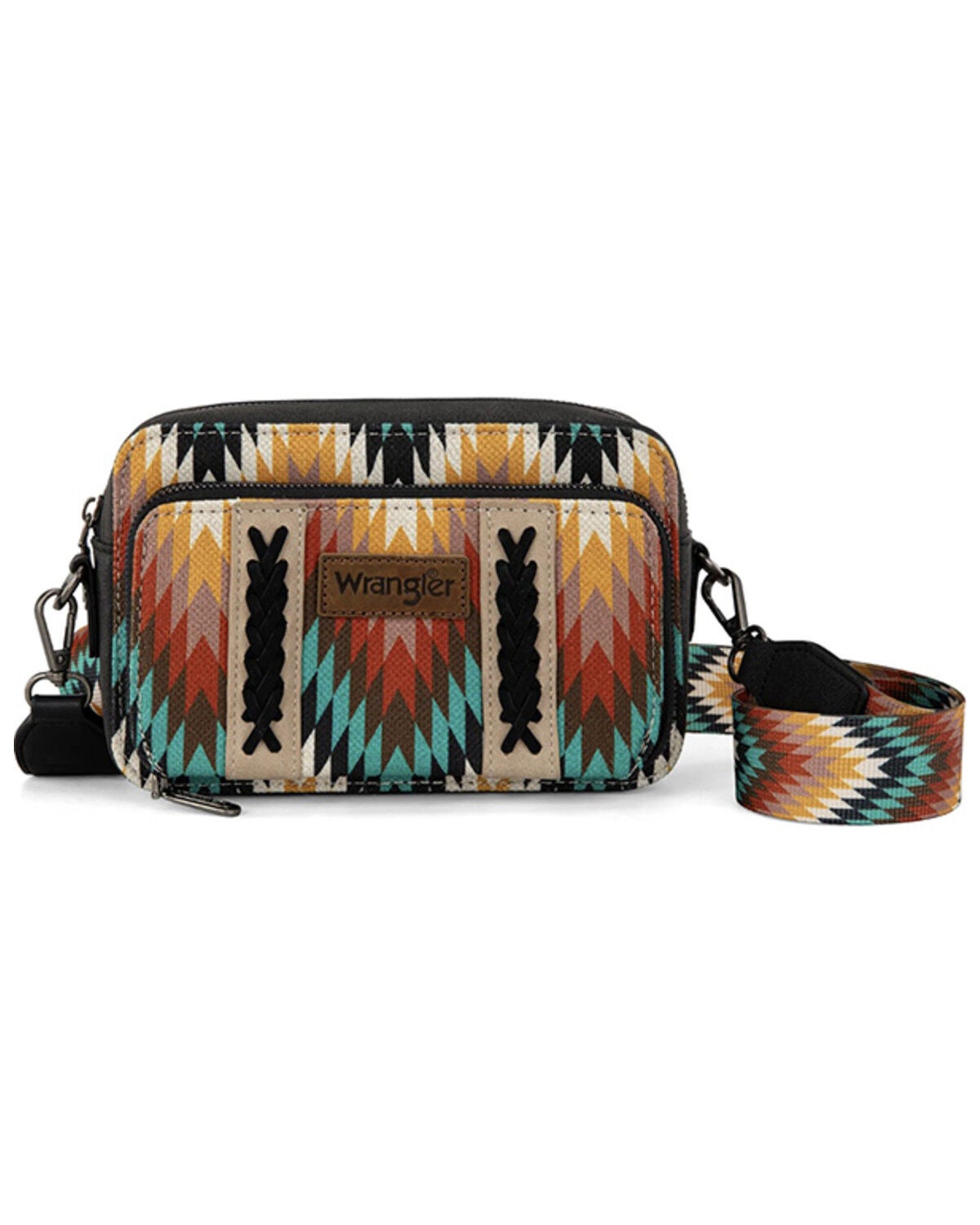 Wrangler Women's Southwestern Crossbody Bag, Black, hi-res