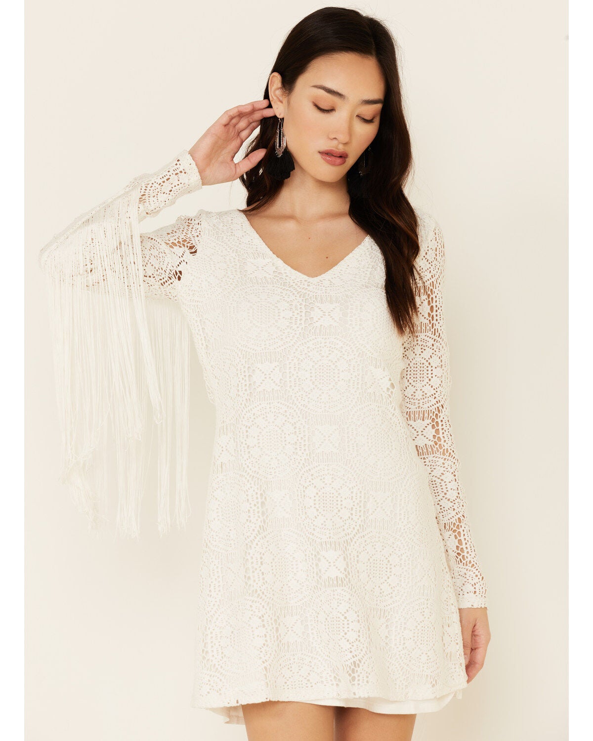 womens white crochet dress