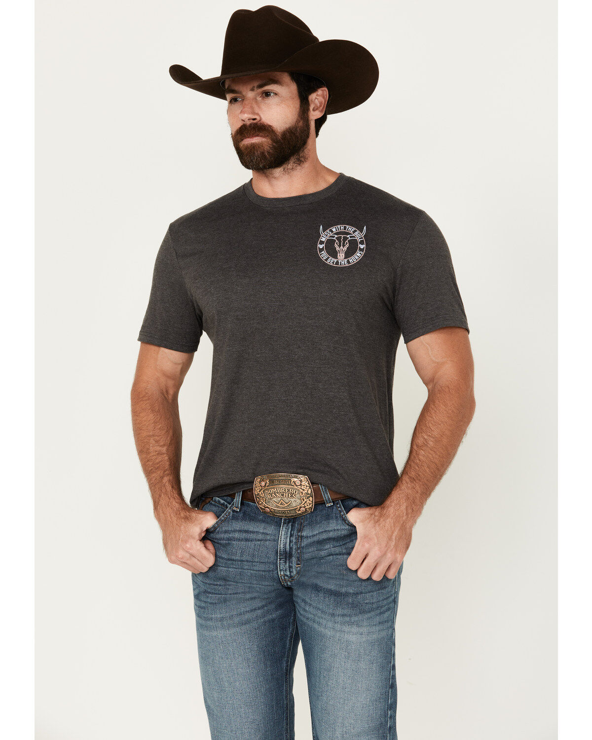 Image #2 - Cowboy Hardware Men's Mess With The Bull Short Sleeve T-Shirt, , hi-res