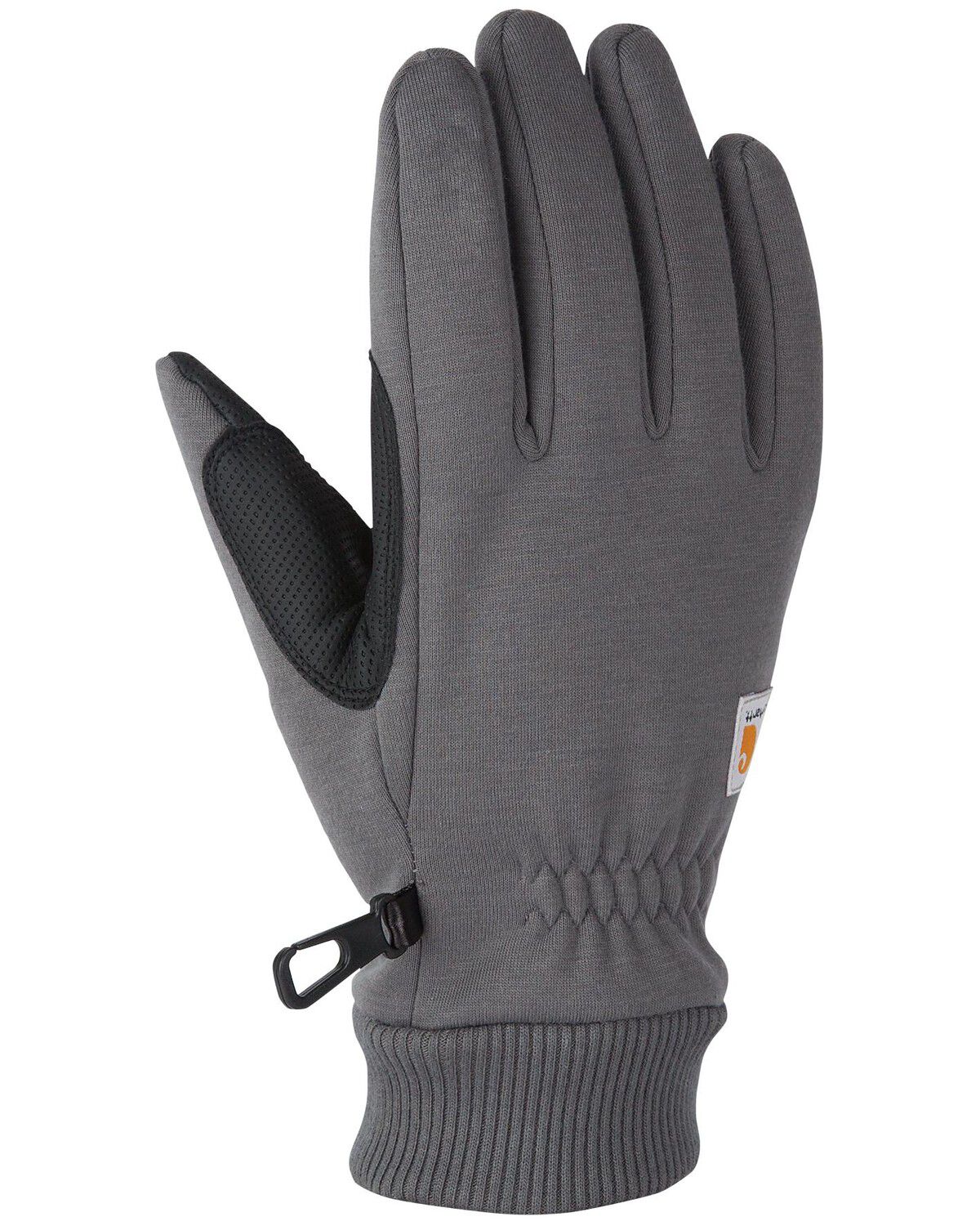 Image #1 - Carhartt Men's Wind Fighter® Thermal-Lined Fleece Touch-Sensitive Knit Cuff Gloves, Grey, hi-res