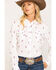 Image #5 - Cruel Girl Women's White Teepee Print Snap Long Sleeve Western Shirt , , hi-res