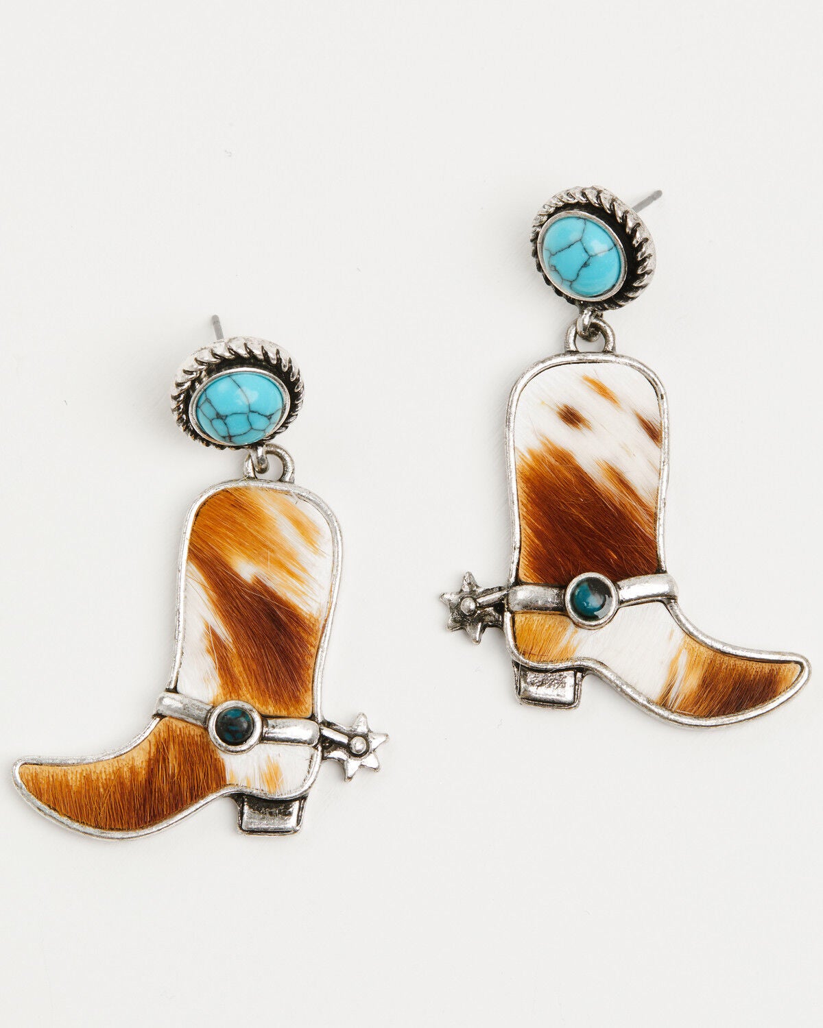 Image #2 - Shyanne Women's American Heritage Boot Earrings, Silver, hi-res