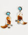 Image #2 - Shyanne Women's American Heritage Boot Earrings, Silver, hi-res
