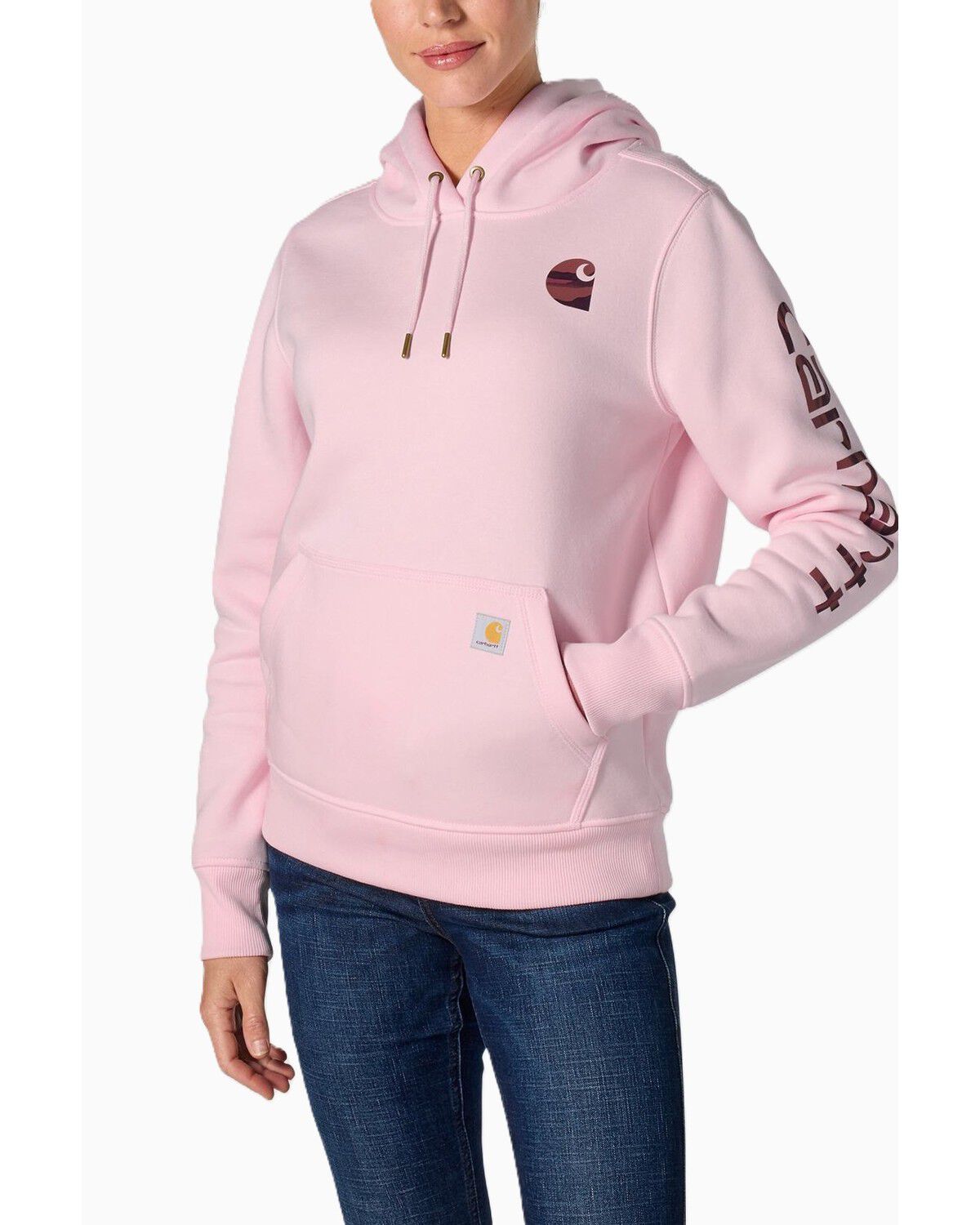 Carhartt Women's Iconic Clarksburg Logo Sweatshirt, Rose, hi-res
