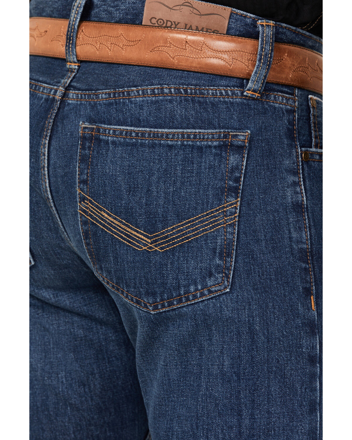 Image #4 - Cody James Men's Fort Worth Wash Jackson Slim Straight Selvedge Rigid Denim Jeans, Medium Wash, hi-res