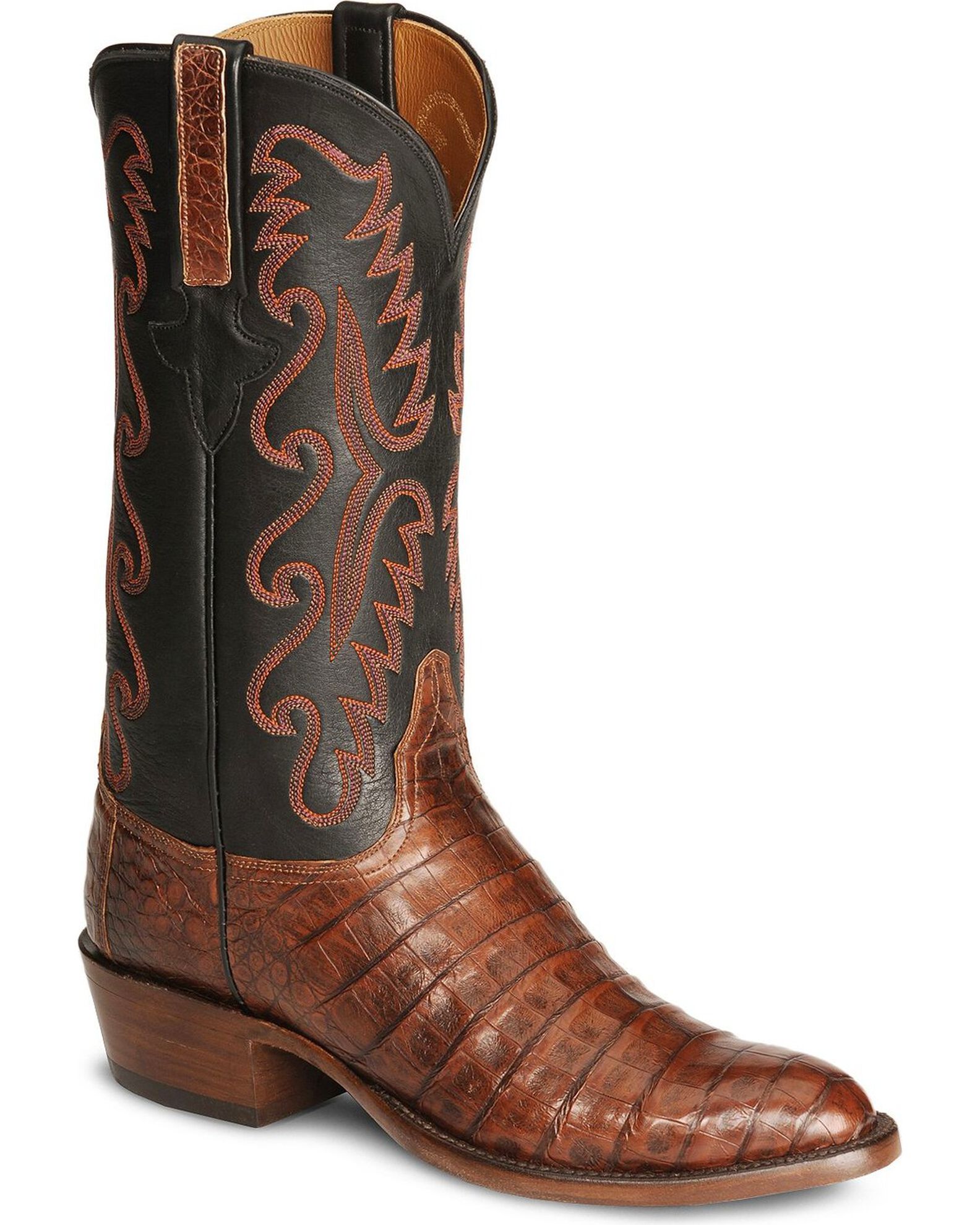 Lucchese caiman belly square toe boots discount