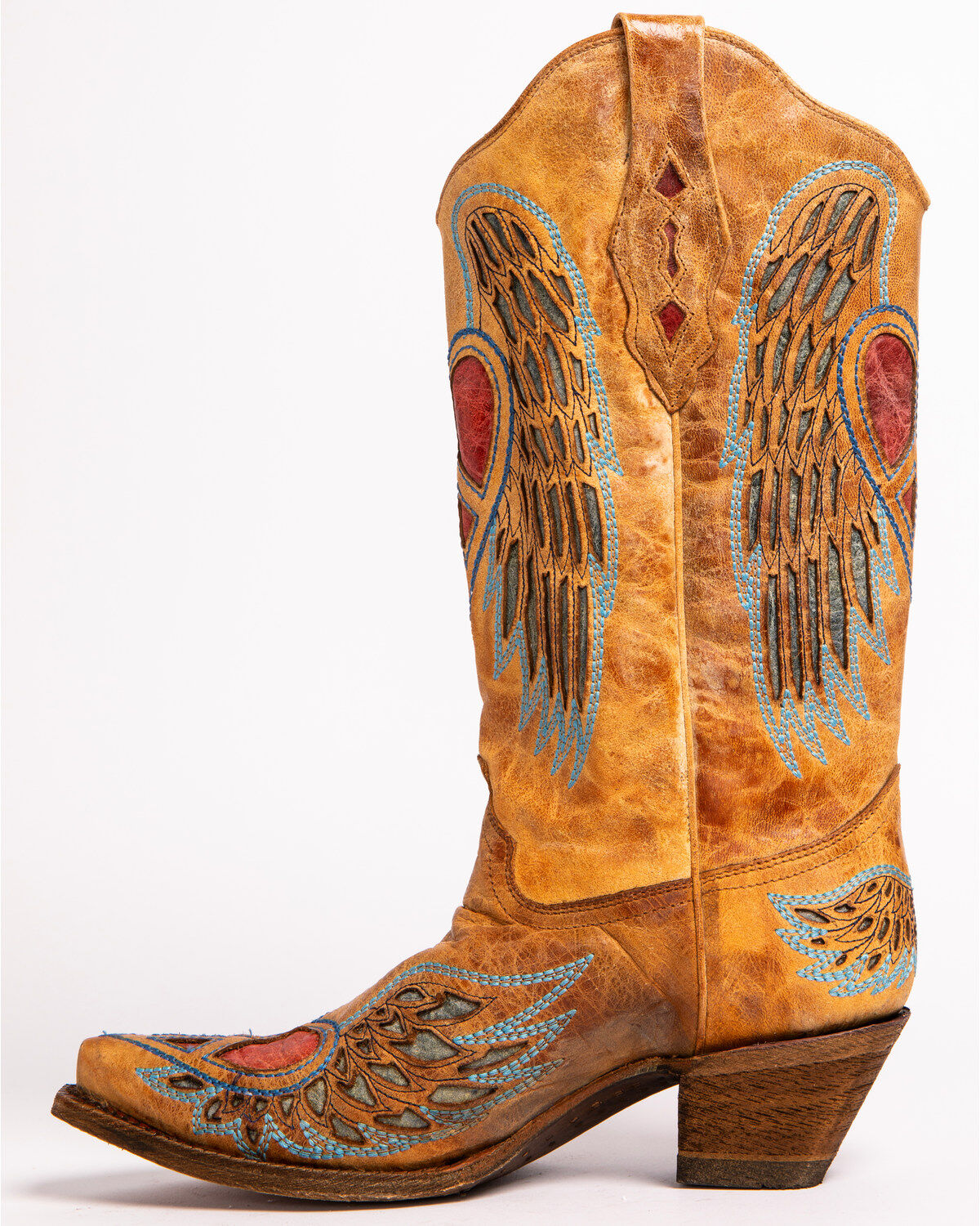Image #2 - Corral Heart Angel Wing Cowgirl Boots - Snip Toe, , hi-res