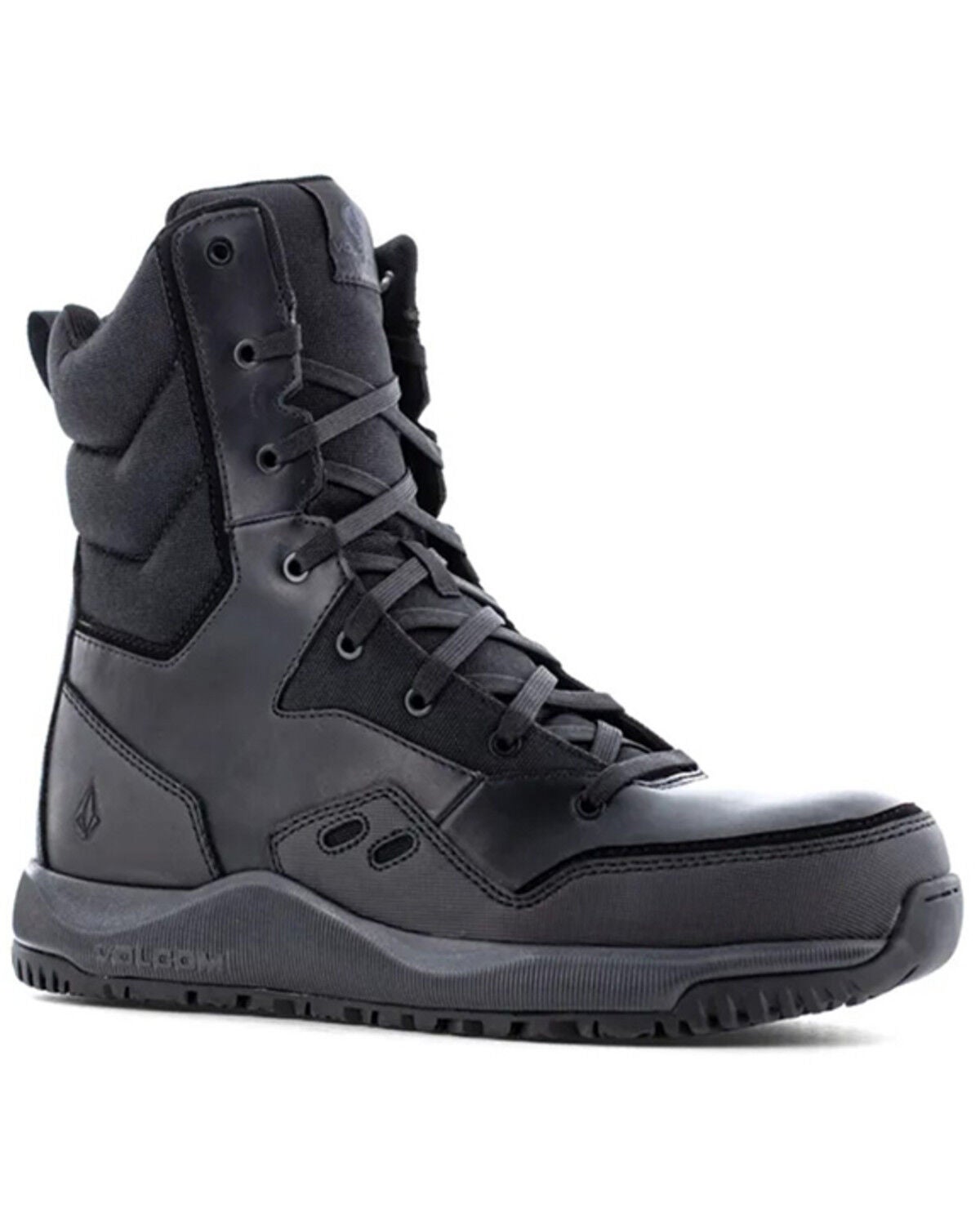 Volcom Men's 8" Side-Zip Tactical Boots - Composite Toe, Black, hi-res