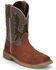 Image #1 - Justin Men's Bolt Redwood Pull On Soft Work Boots - Square Toe, Brown, hi-res
