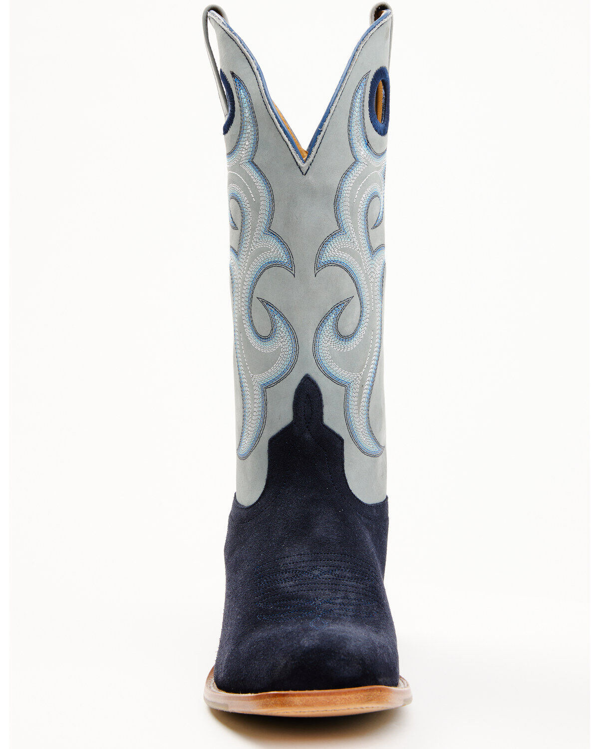 Image #4 - Horse Power Men's Marine Roughout Western Boots - Broad Square Toe, Navy, hi-res