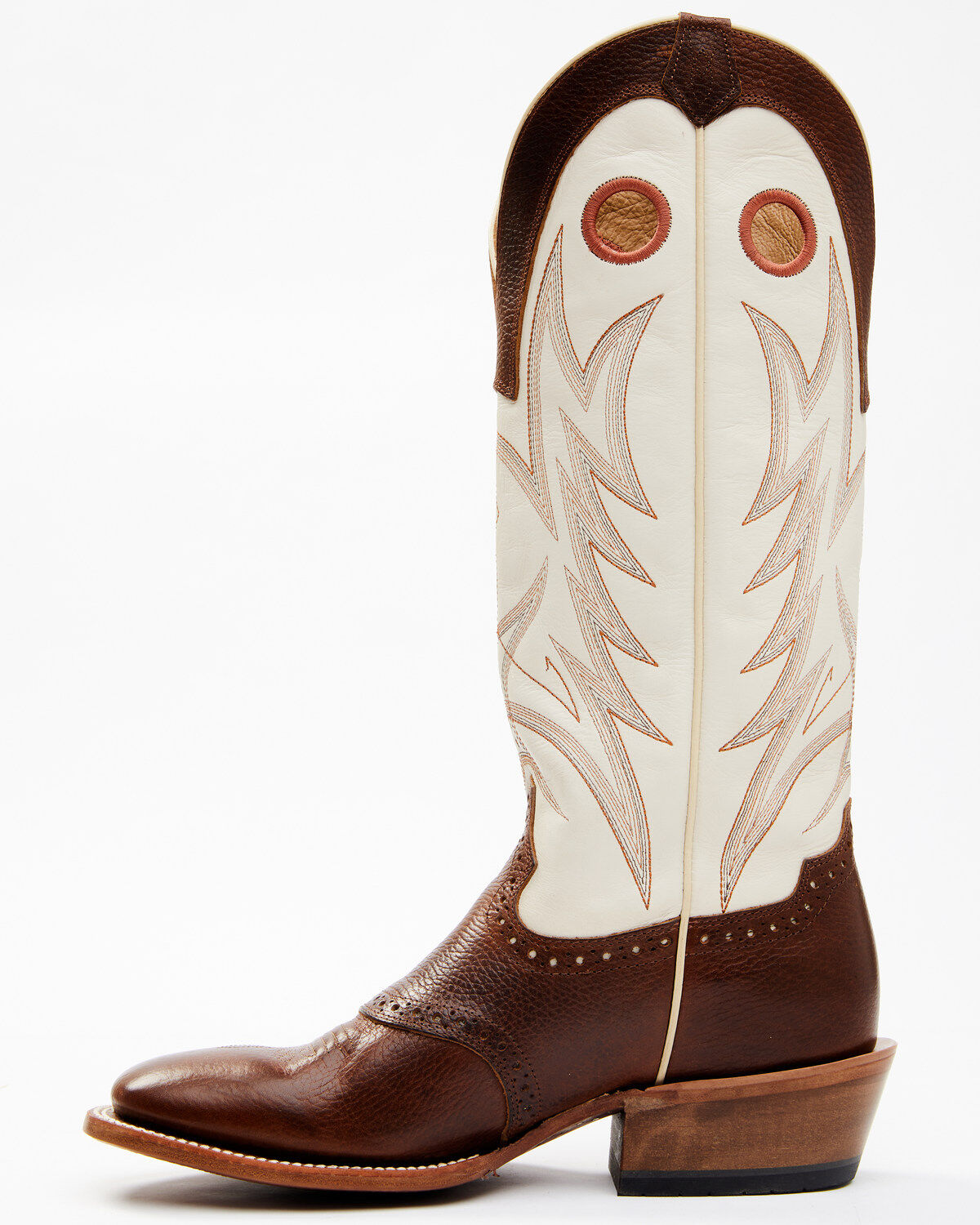 Image #3 - Blue Ranchwear Men's Buckaroo Western Boots - Broad Square Toe, Cream, hi-res