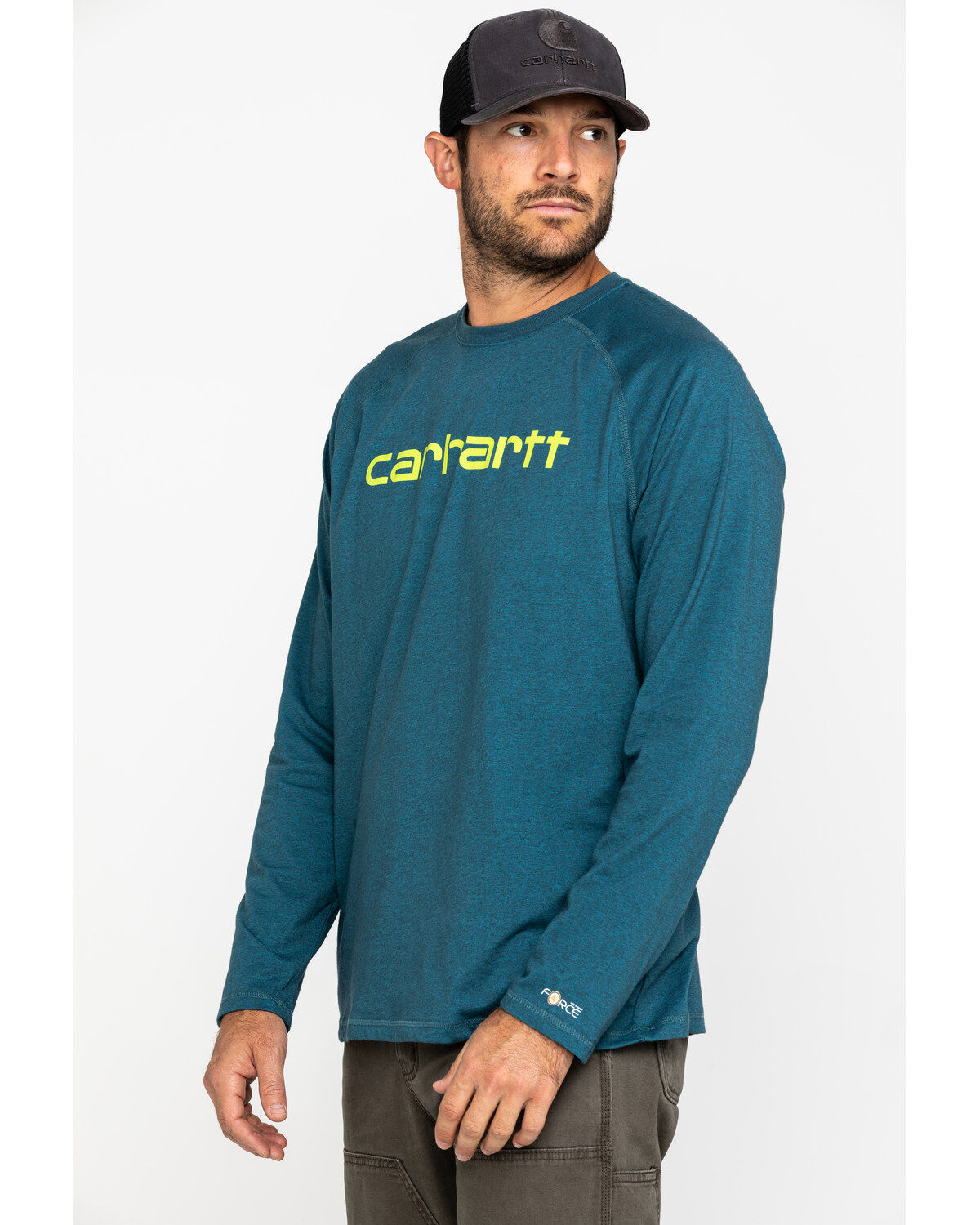 Image #3 - Carhartt Men's Force Cotton Delmont Graphic Long Sleeve Work Shirt, , hi-res