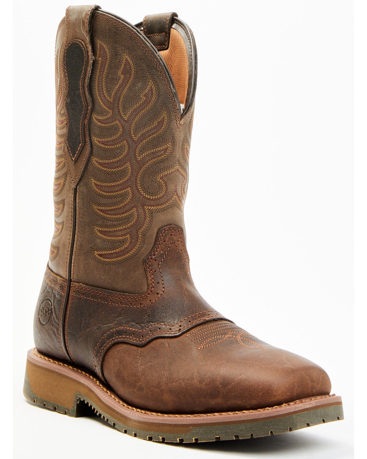 Double H Men's 11" Domestic I.C.E.&trade; Saddle Vamp Performance Western Boots - Broad Square Toe, Beige, hi-res