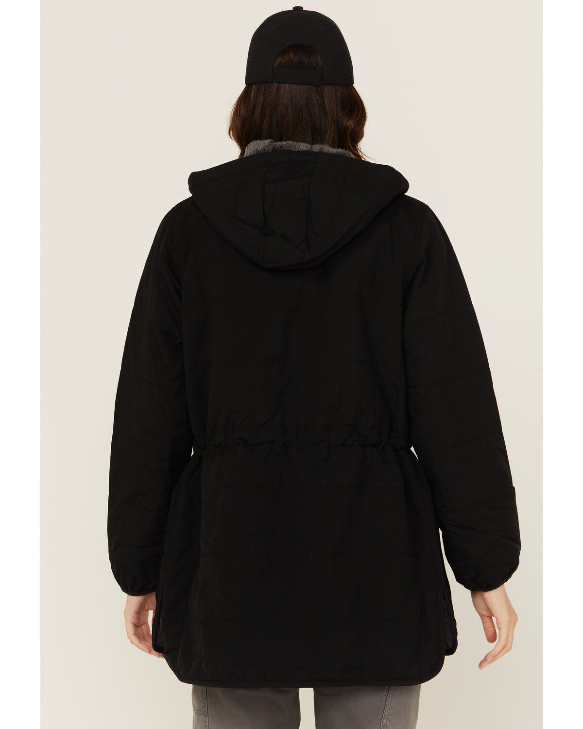 Image #4 - Carhartt Women's Rain Defender® Loose Fit Lightweight Insulated Hooded Coat, Black, hi-res