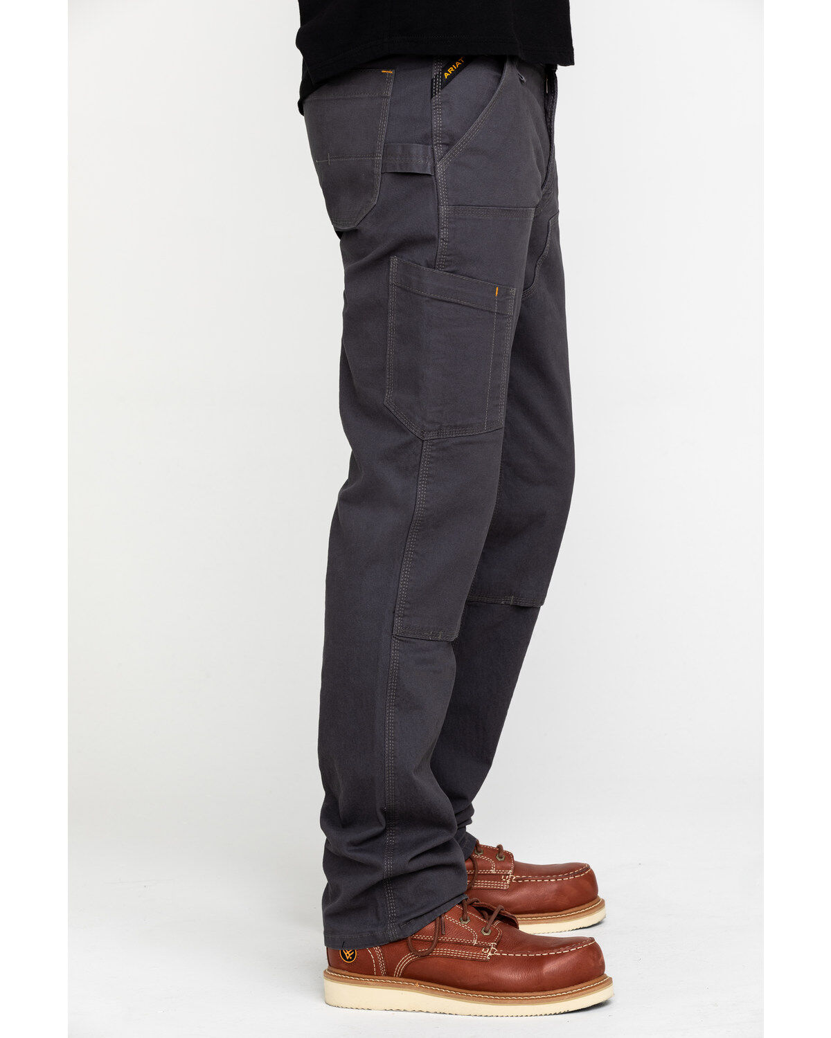 Image #3 - Ariat Men's Rebar M4 Made Tough Durastretch Double Front Straight Work Pants, Grey, hi-res