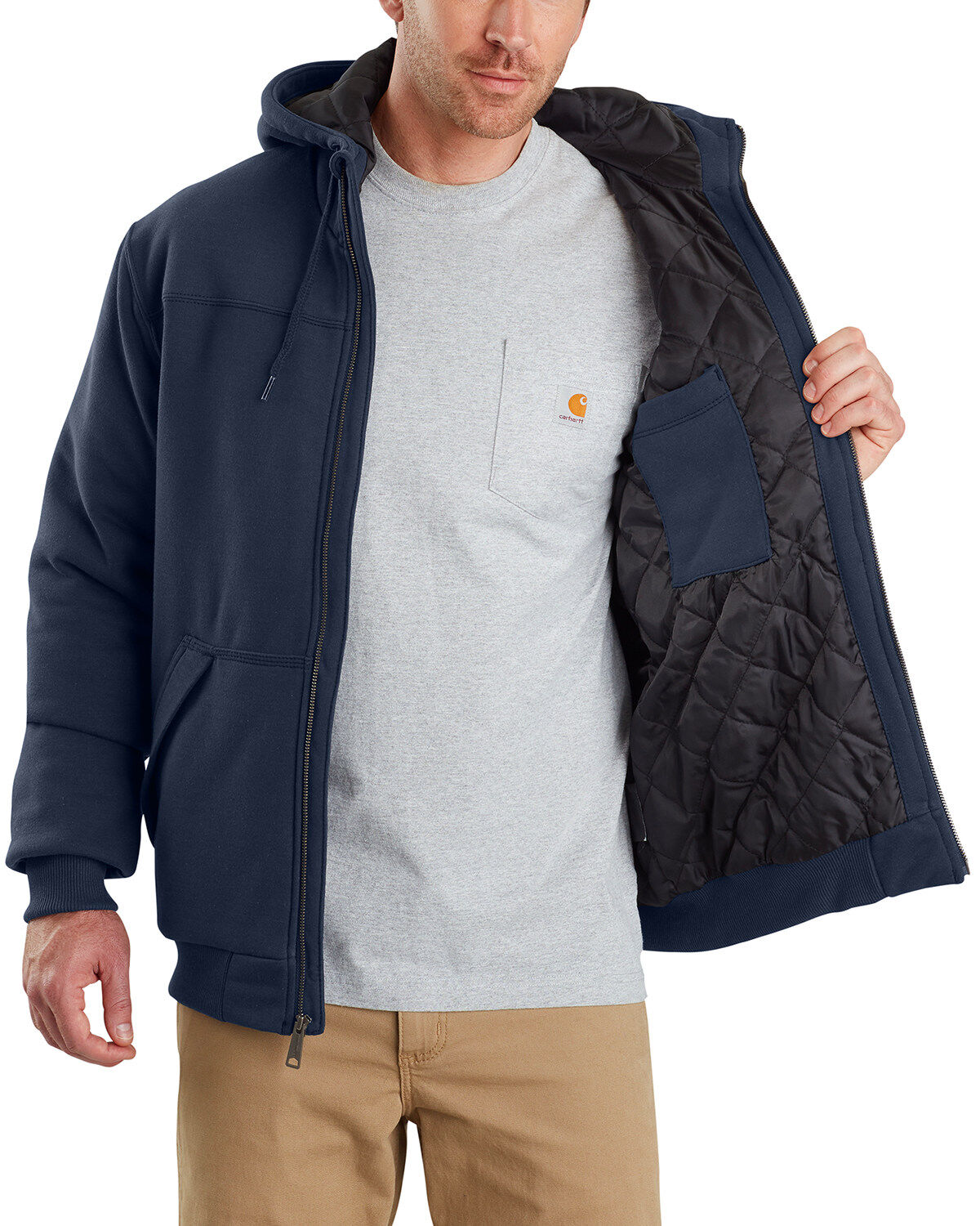 carhartt rain defender quilted hoodie