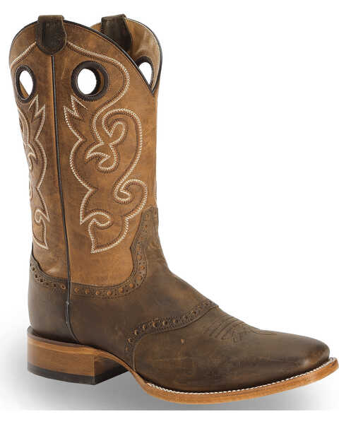 Cody James Men's Saddle Vamp Western Boots - Broad Square Toe, Brown, hi-res
