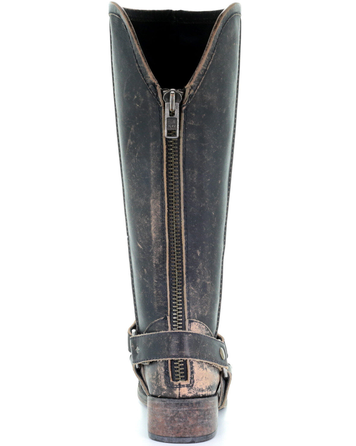 Image #4 - Corral Women's Distressed Harness Western Boots - Round Toe, Black, hi-res