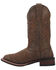 Laredo Women's Stella Leopard Print Inlay Studded Western Performance Boots - Square Toe, Brown, hi-res