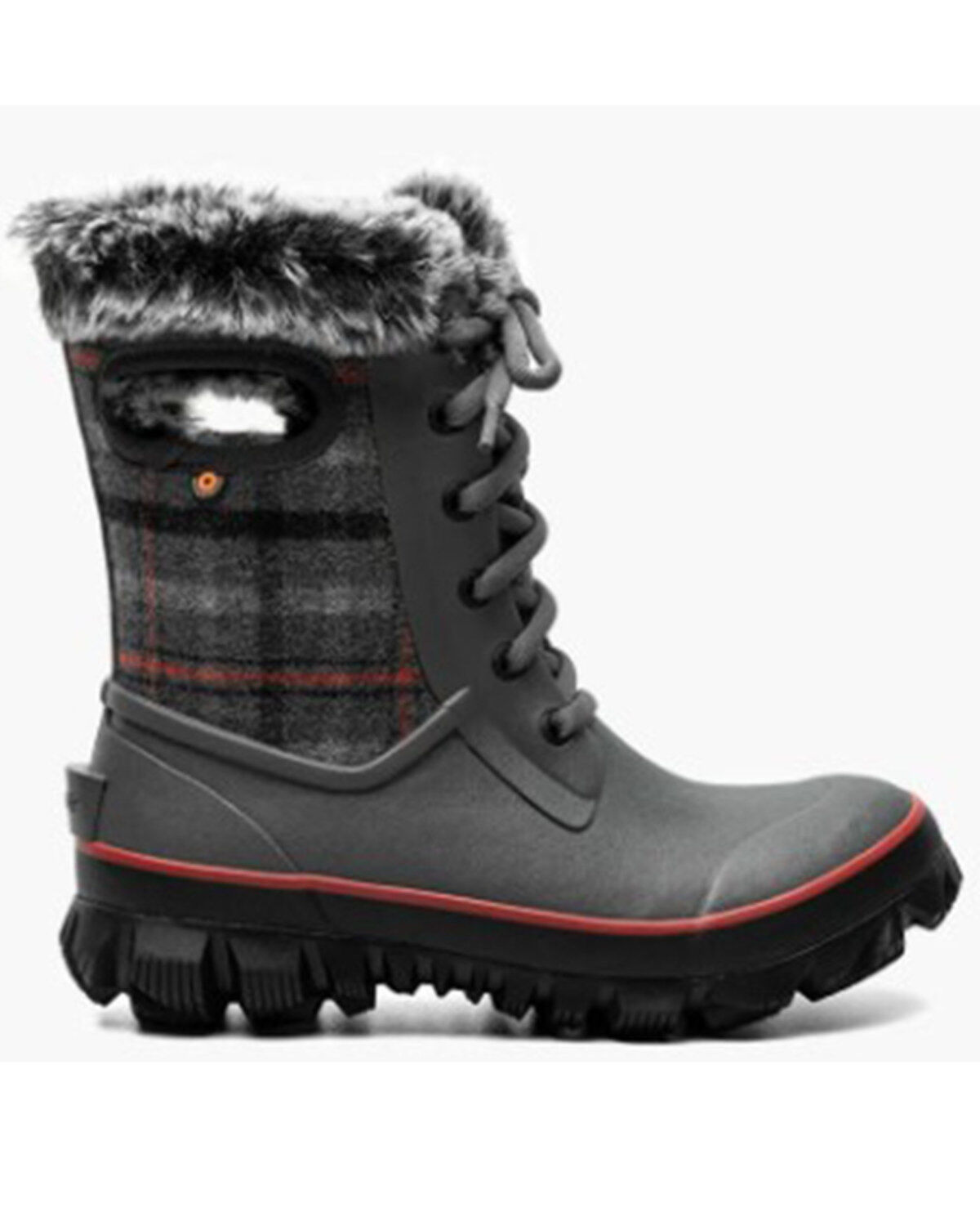 Image #2 - Bogs Women's Arcata Cozy Plaid Winter Boots - Round Toe, Dark Grey, hi-res