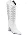 Image #1 - Daniel X Diamond Women's The Tall T Leather Western Boots - Snip Toe, White, hi-res