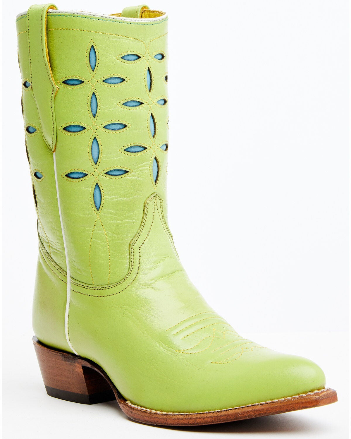 Planet Cowboy Women's Pee-Wee Ah Limon Leather Western Boot - Snip Toe, Green, hi-res