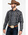 Image #1 - Cody James Men's Chapman Small Plaid Long Sleeve Western Shirt, Black, hi-res