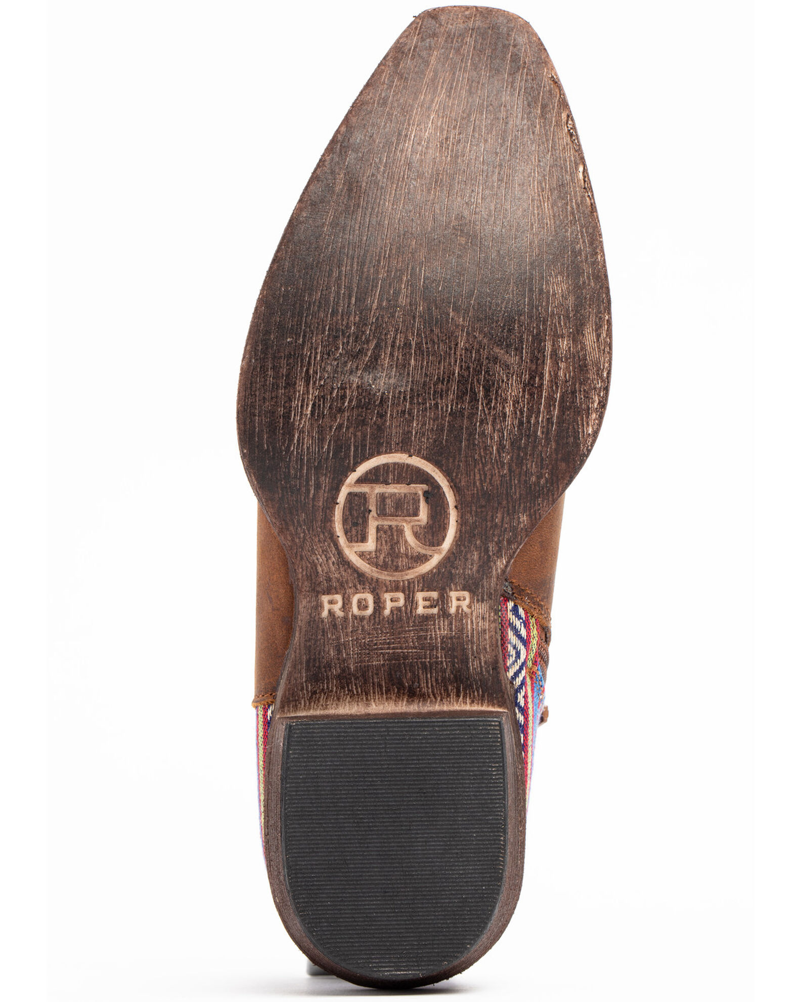 Image #7 - Roper Women's Serape Heel Fashion Booties - Snip Toe, Brown, hi-res