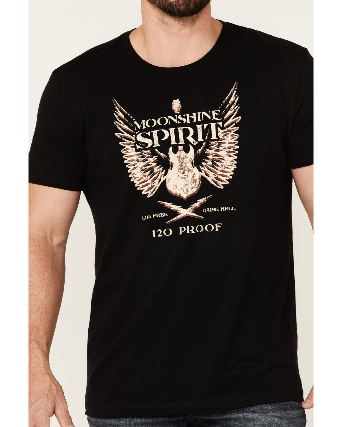 Image #3 - Moonshine Spirit Men's Guitar Wings Graphic Short Sleeve T-Shirt, Black, hi-res