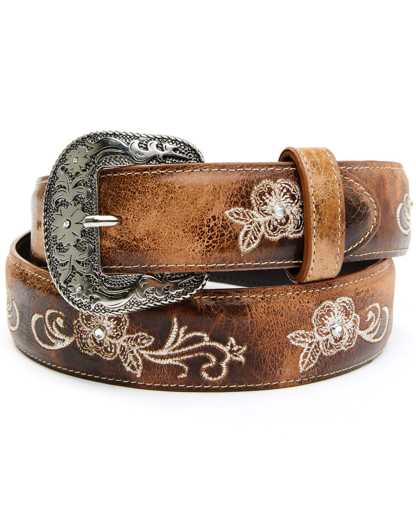 Women's Shyanne Lasy Cream Floral Western Belt