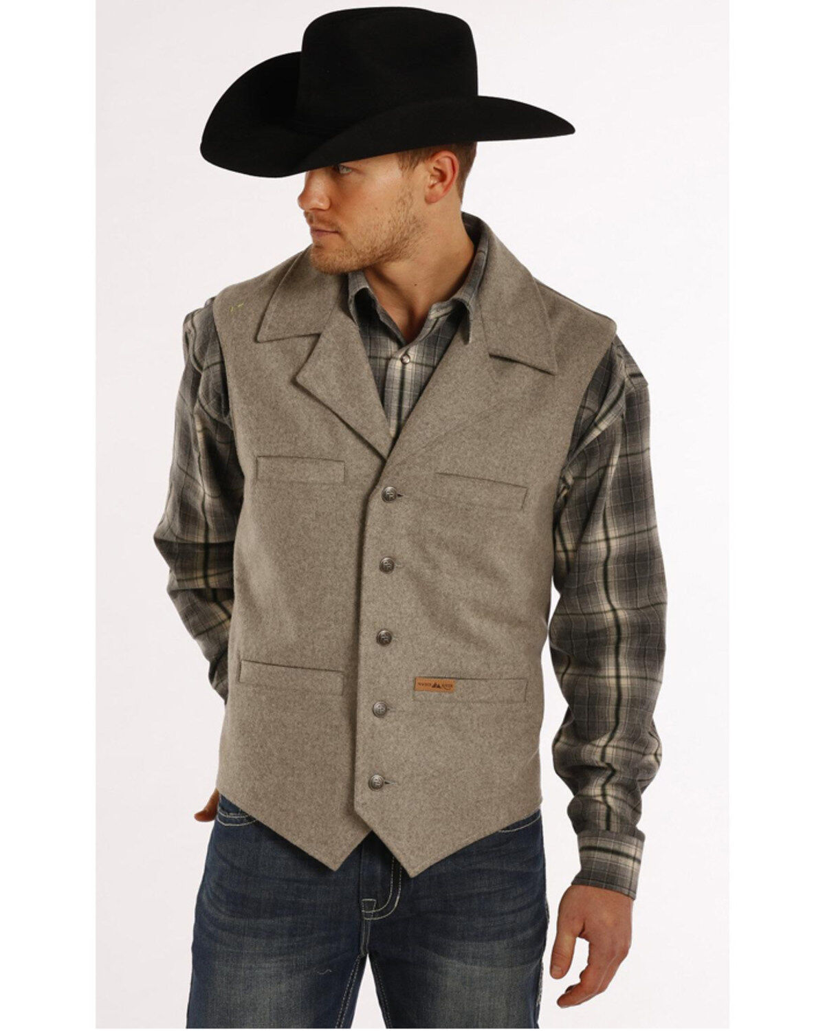 Image #1 - Powder River Outfitters Men's Montana Wool Vest - Big & Tall, , hi-res