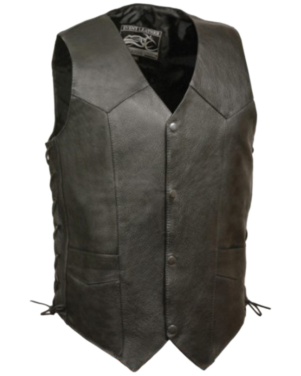 Image #1 - Milwaukee Leather Men's 4X Classic Side Lace Biker Vest - Big, Black, hi-res