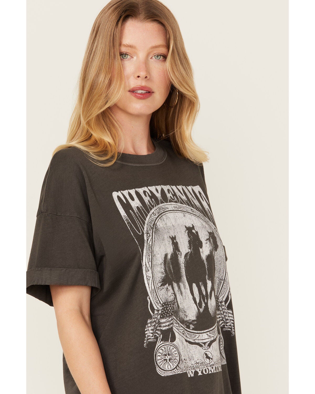 Image #2 - Girl Dangerous Women's Cheyenne Boyfriend Short Sleeve Graphic Tee, Black, hi-res