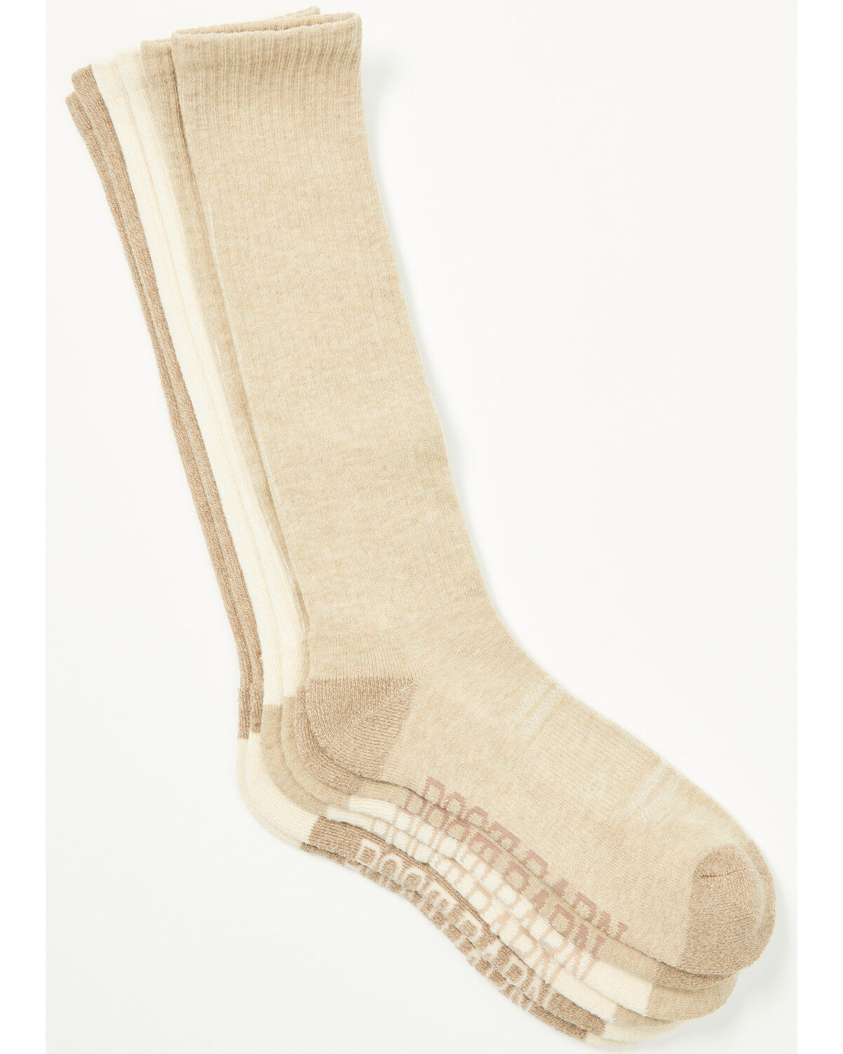 Image #3 - Boot Barn Women's Basic Over The Calf Socks - 3 Pack, Tan, hi-res