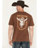 Image #1 - Brixton Men's Boot Barn Exclusive Durango Short Sleeve Graphic T-Shirt, Brown, hi-res